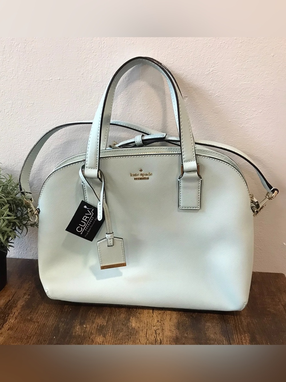 Kate Spade Mint Green Cameron Street Lottie Bag With Crossbody Strap